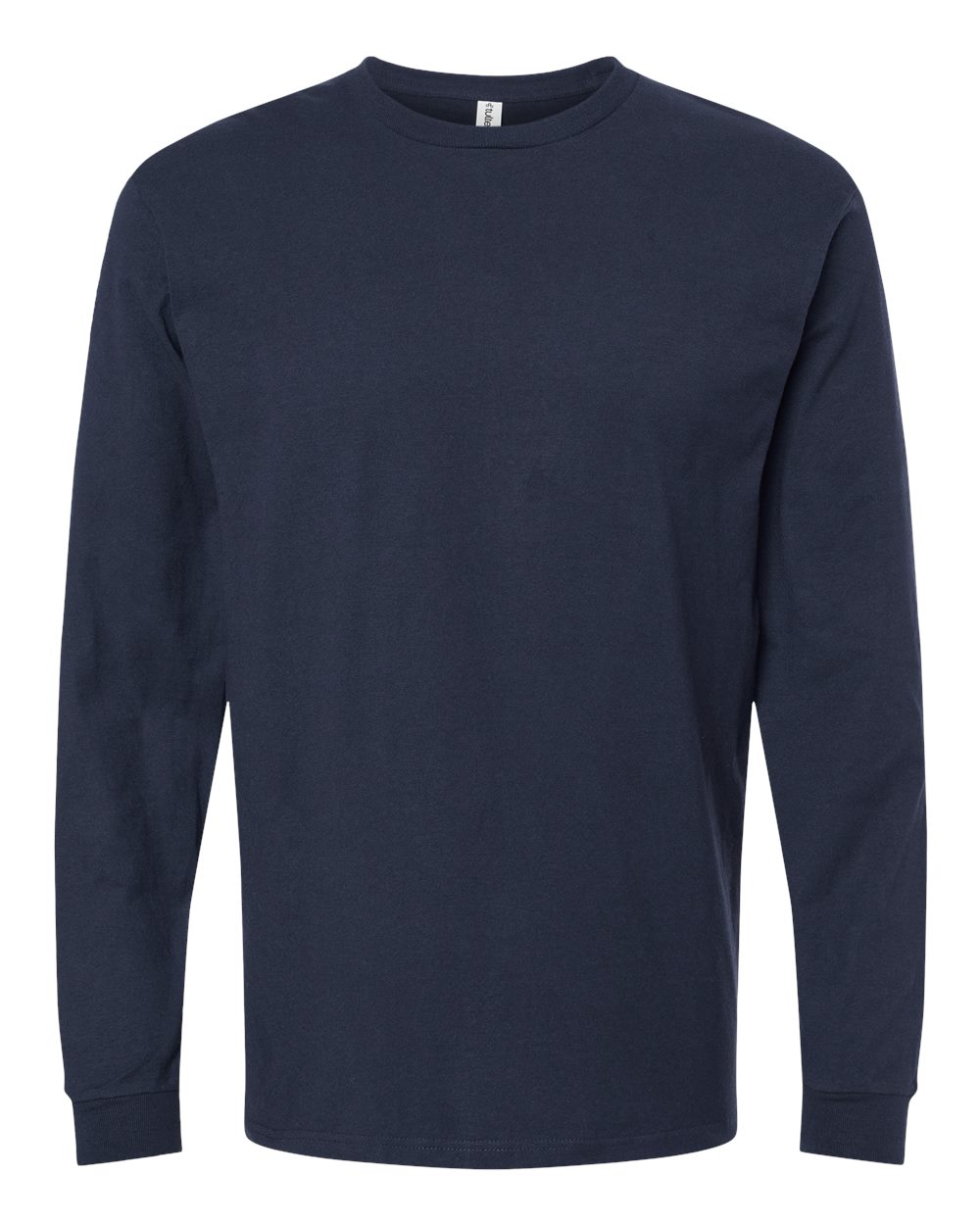 Front View of Navy Heavyweight Jersey Long Sleeve T-Shirt - 291