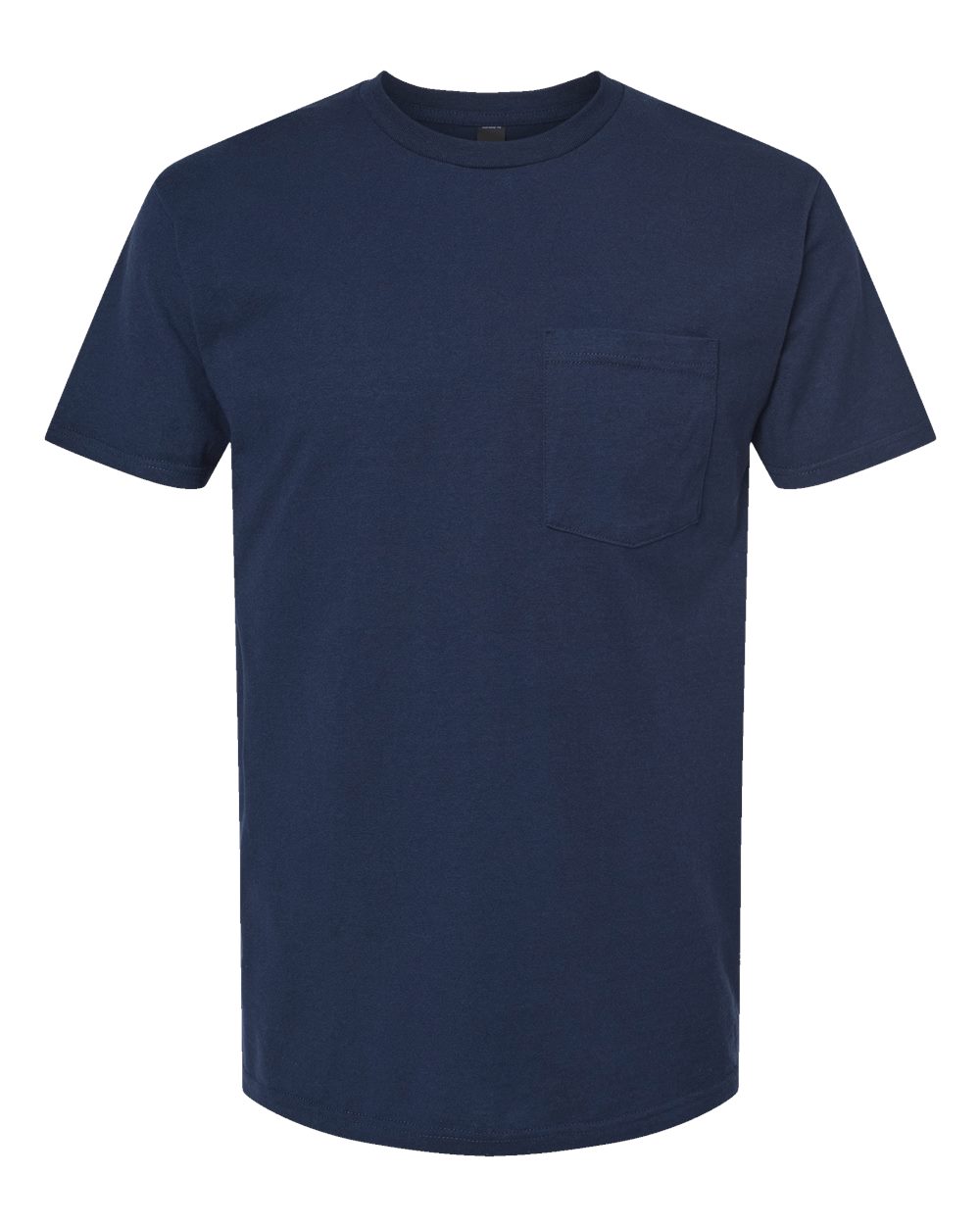 Front View of Navy Heavyweight Jersey Pocket T-Shirt - 293