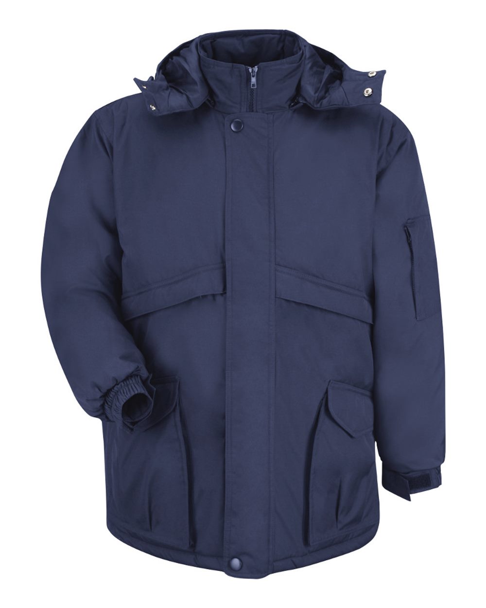 Front View of Navy Heavyweight Parka - Tall Sizes - JP70T