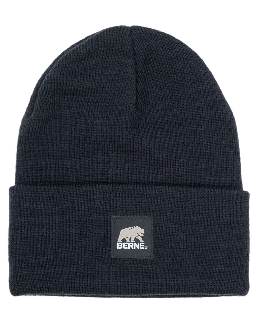 Front View of Navy Heritage Knit Cuff Beanie - H150