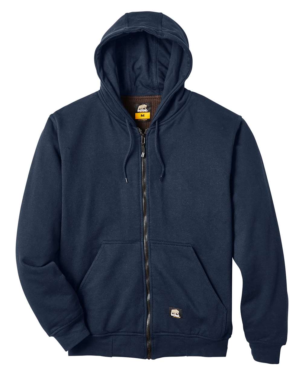 Front View of Navy Heritage Thermal Lined Hooded Sweatshirt - SZ101