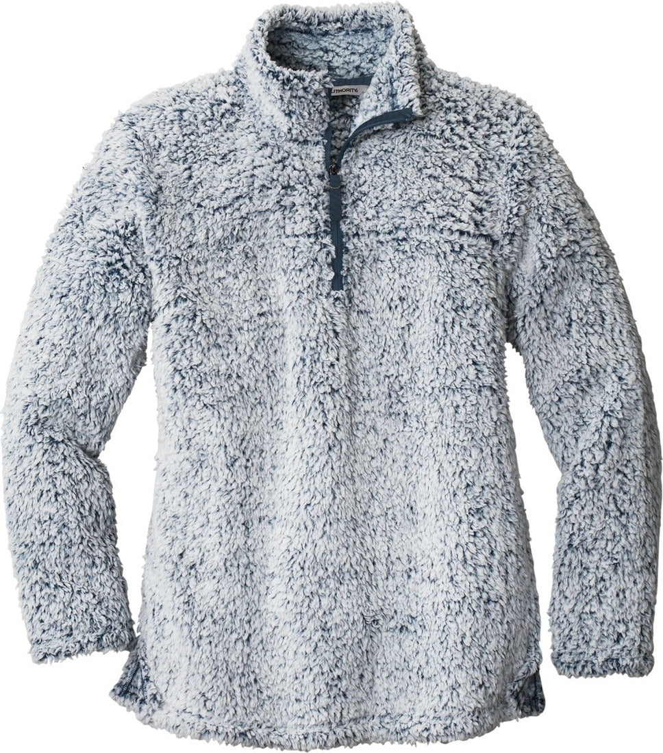 Front View of Navy Hthr Port Authority Women's Cozy 1/4-Zip Fleece L130