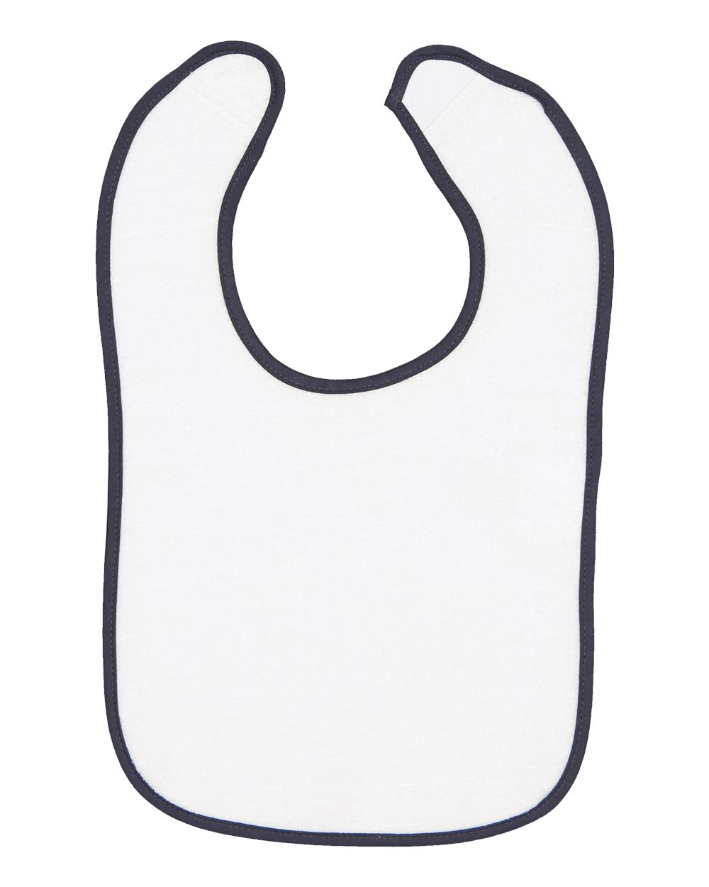 Front View of Navy Infant Contrast Trim Terry Bib - 1003