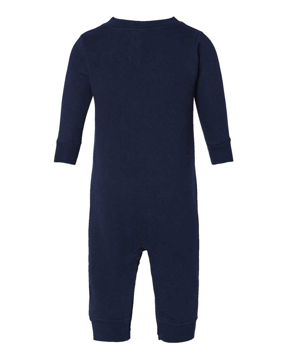 Front View of Navy Infant Fleece One-Piece - 4447