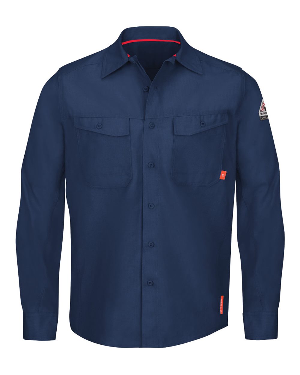 Front View of Navy iQ Series® Endurance Work Shirt - QS40 plain