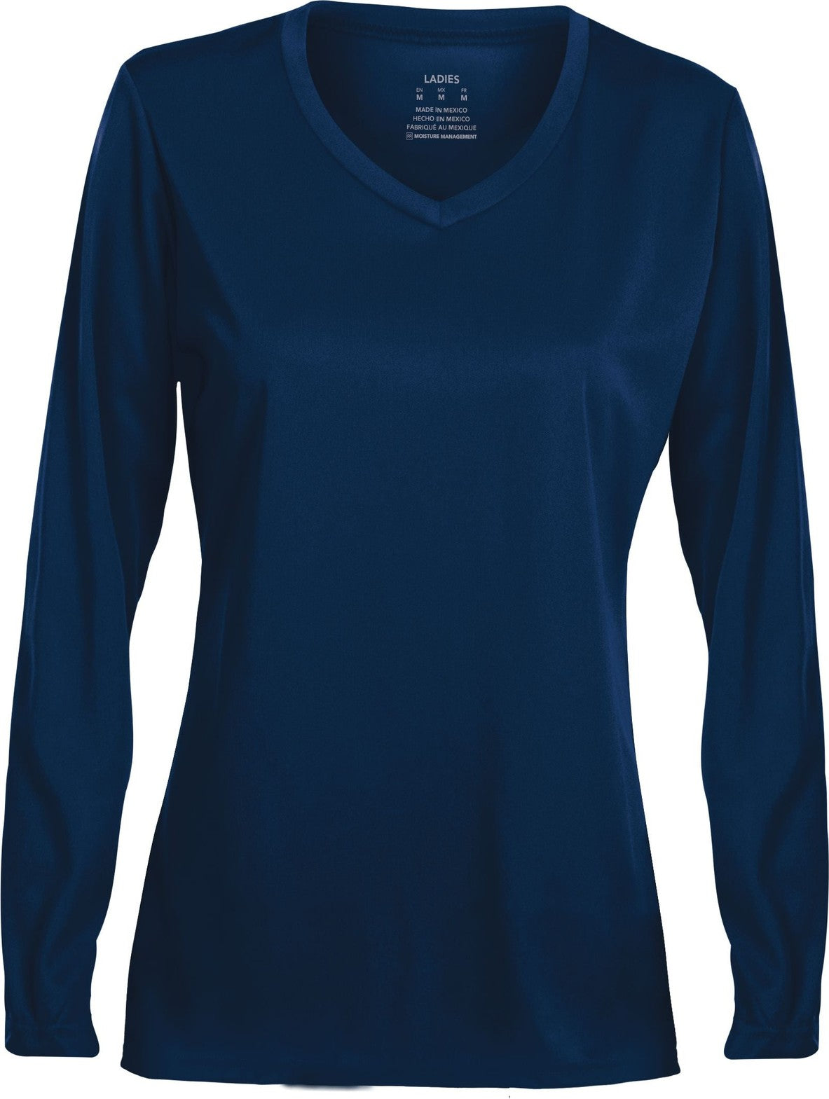 NAVY LADIES L/S WICKING T-SHIRT