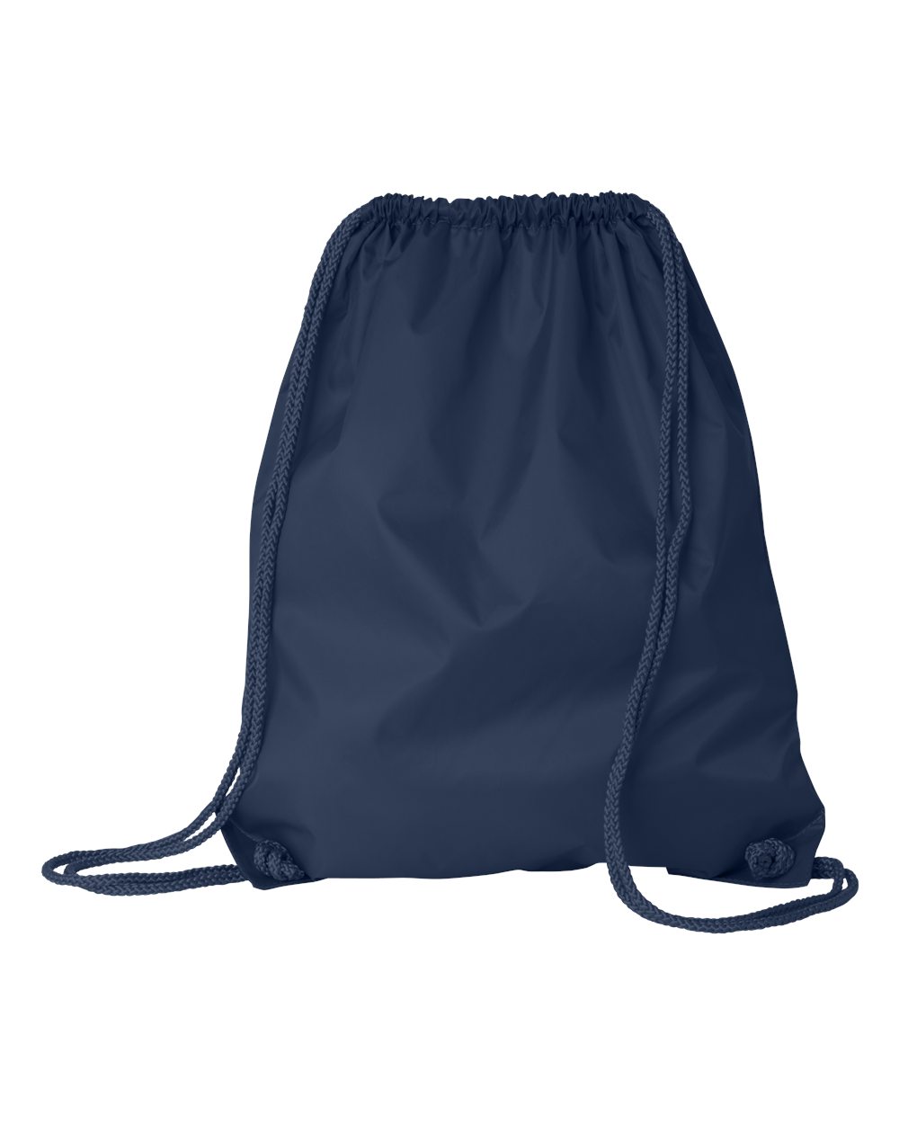 Front View of Navy Large Drawstring Pack with DUROcord - 8882