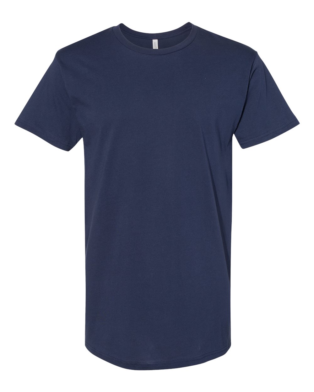 Front View of Navy Long Body Urban Tee - 3006