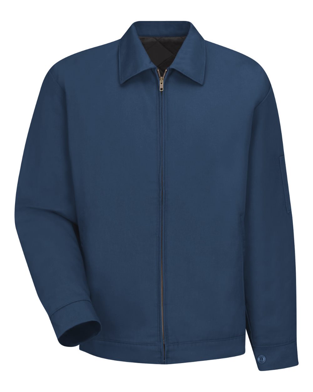 Front View of Navy (Long Sizes) Waist Length Jacket - JT22