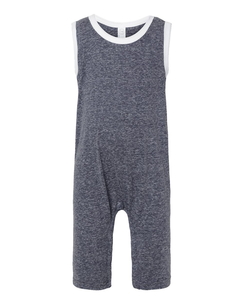 Front View of Navy Melange Infant Harborside Mélange Tank Romper - 4492