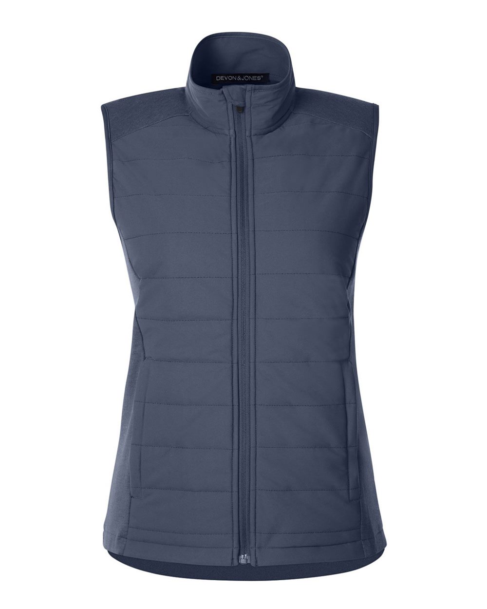 Front View of Navy Melange/ Navy Women's New Classics® Charleston Hybrid Vest - DG706W
