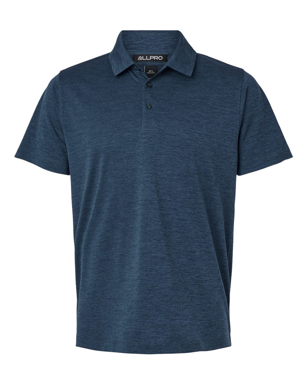 Front View of Navy Melange Performance Mélange Polo - 4HM00