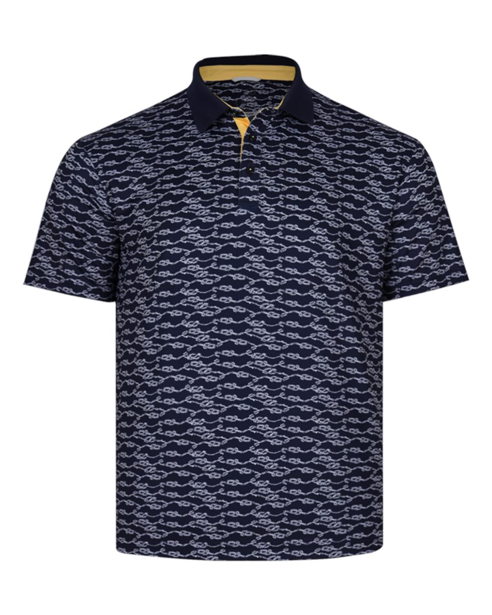 Front View of Navy Men's Bowline Polo - SW1018
