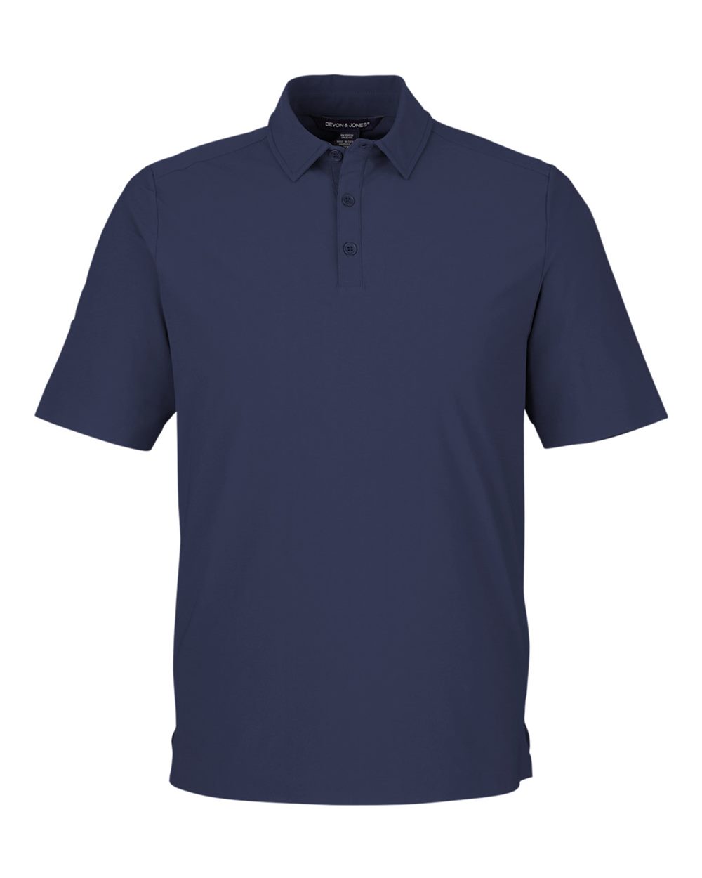 Front View of Navy Men's CrownLux Performance® Windsor Welded Polo - DG110