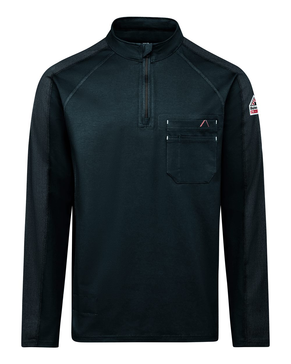 Front View of Navy Men's Flex Knit Quarter-Zip Pullover - STZ2 plain