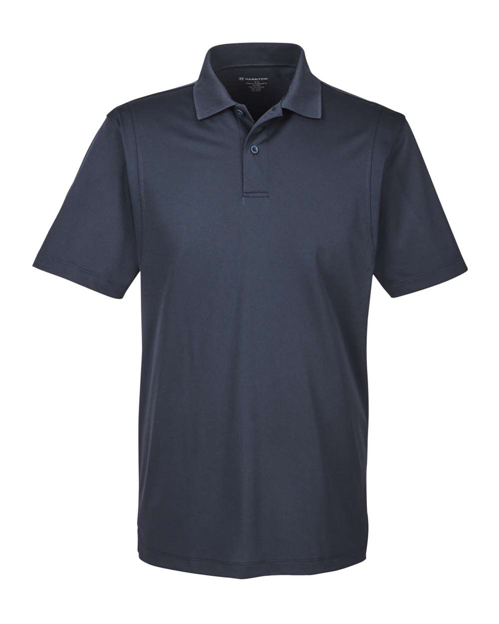 Front View of Navy Men's Micro Piqu Polo - M354