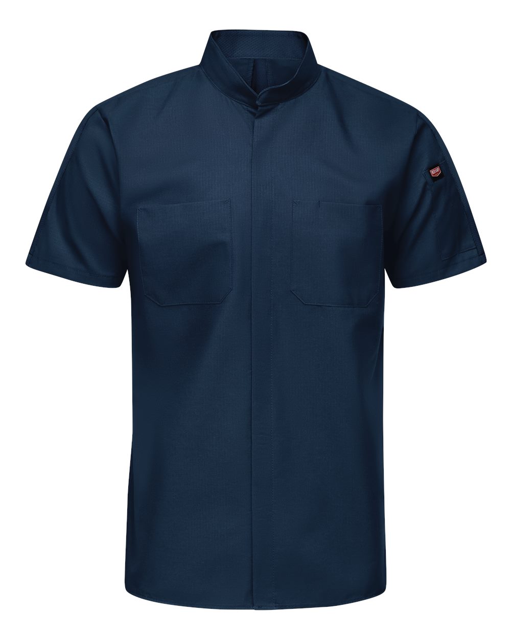 Front View of Navy Mimix™ Pro+ Short Sleeve Work Shirt With OilBlok - SX46