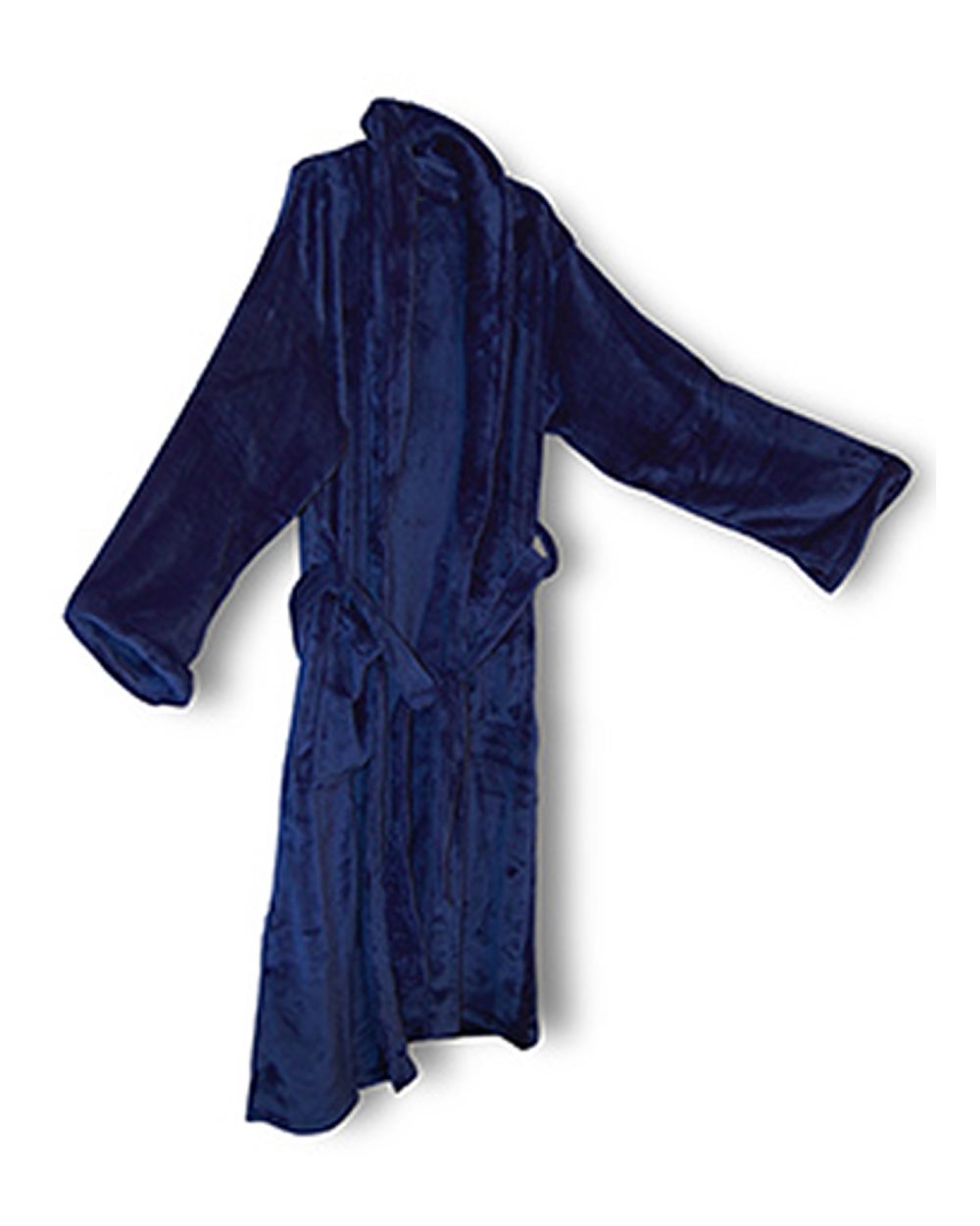 Front View of Navy Mink Touch Luxury Robe - 8723