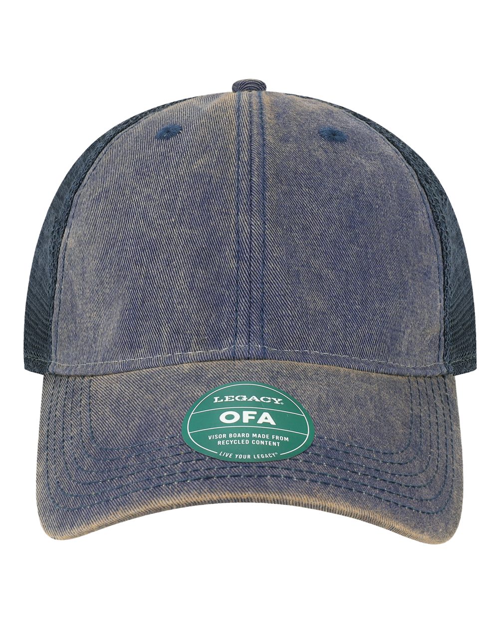 Front View of Navy/ Navy Old Favorite Trucker Cap - OFA