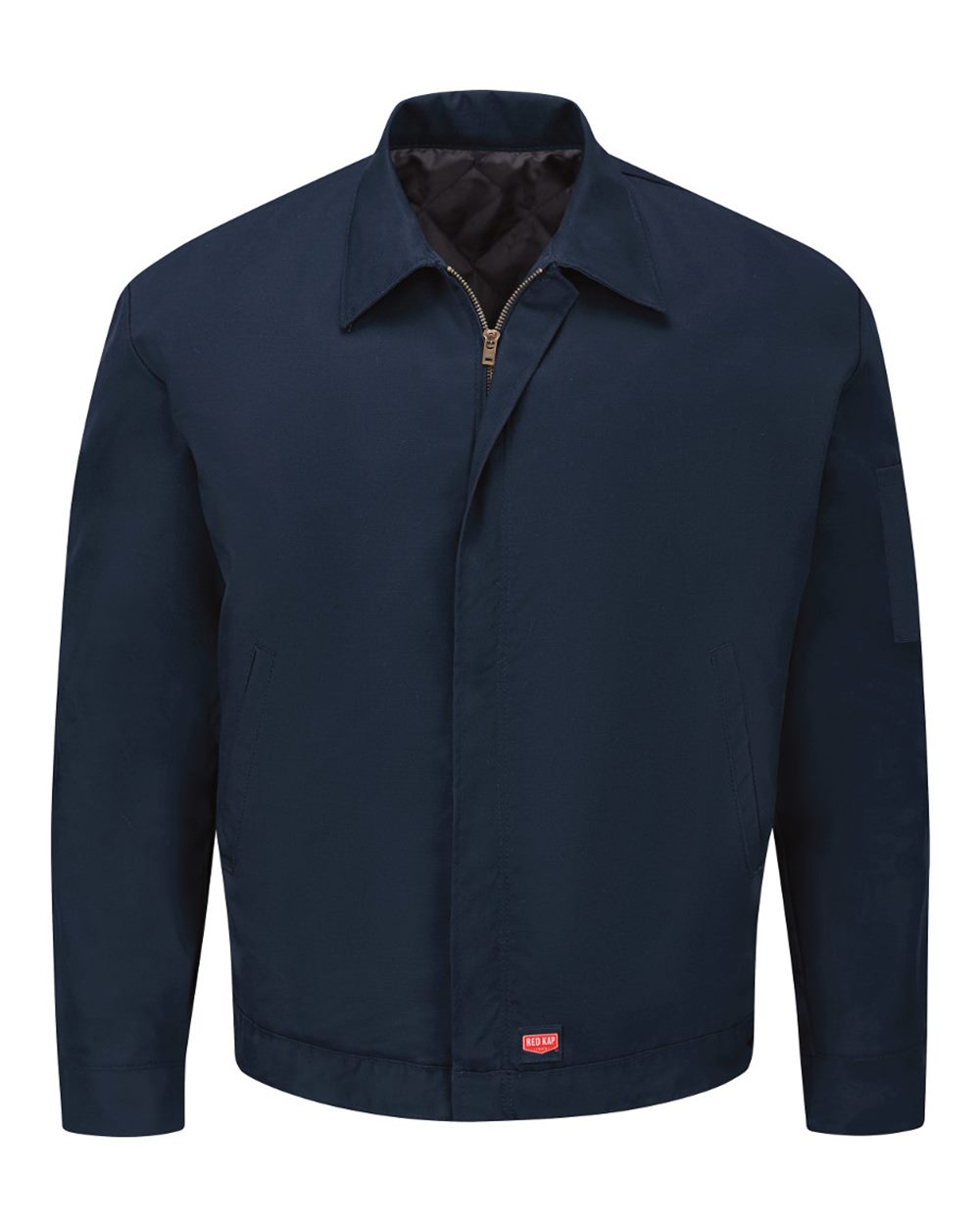 Front View of Navy Performance Crew Jacket - JY20