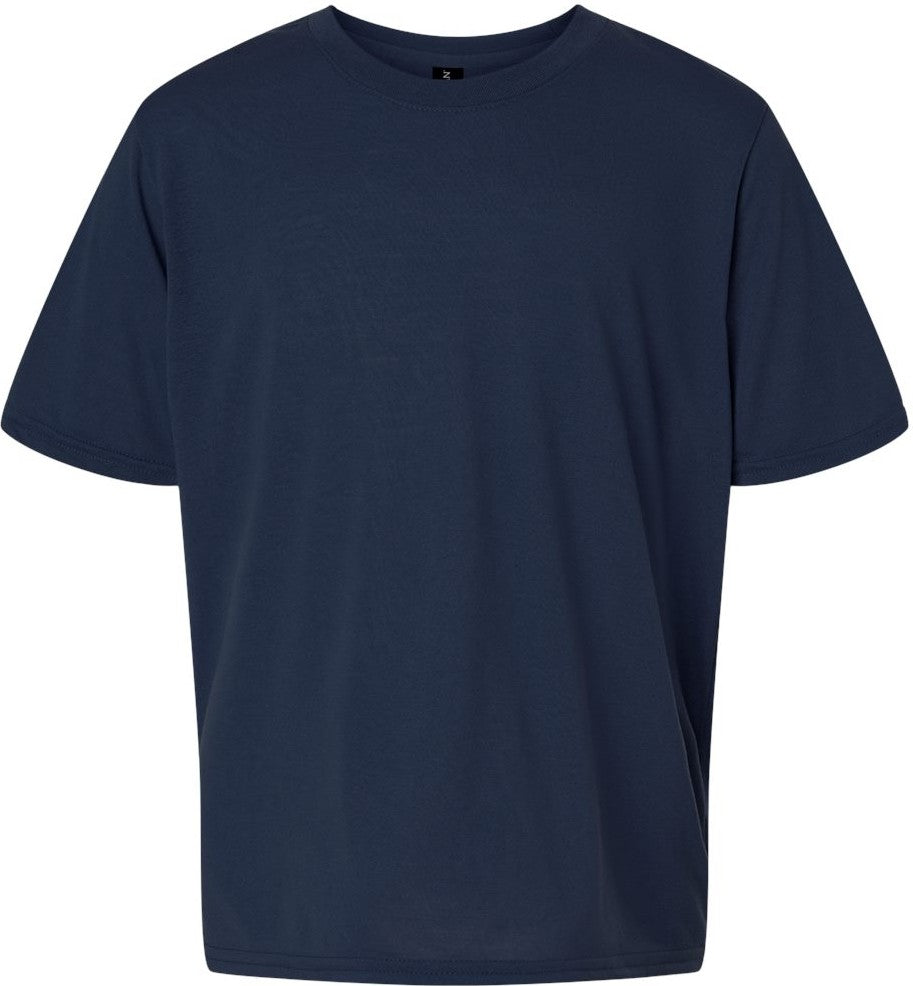 Front View of Navy Performance® Youth T-Shirt - 42000B