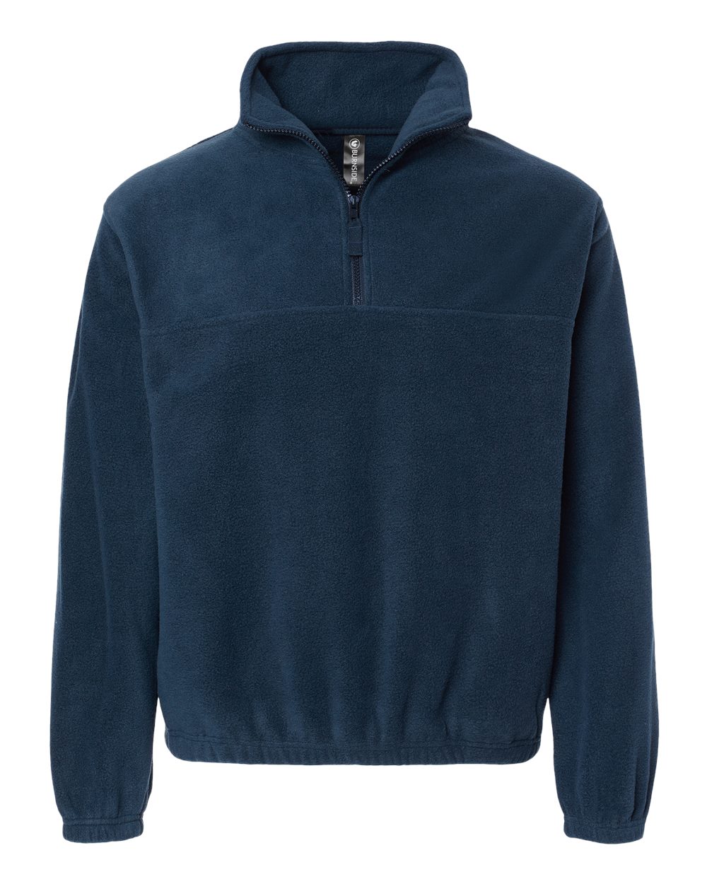 Front View of Navy Polar Fleece Quarter-Zip Pullover - 3052