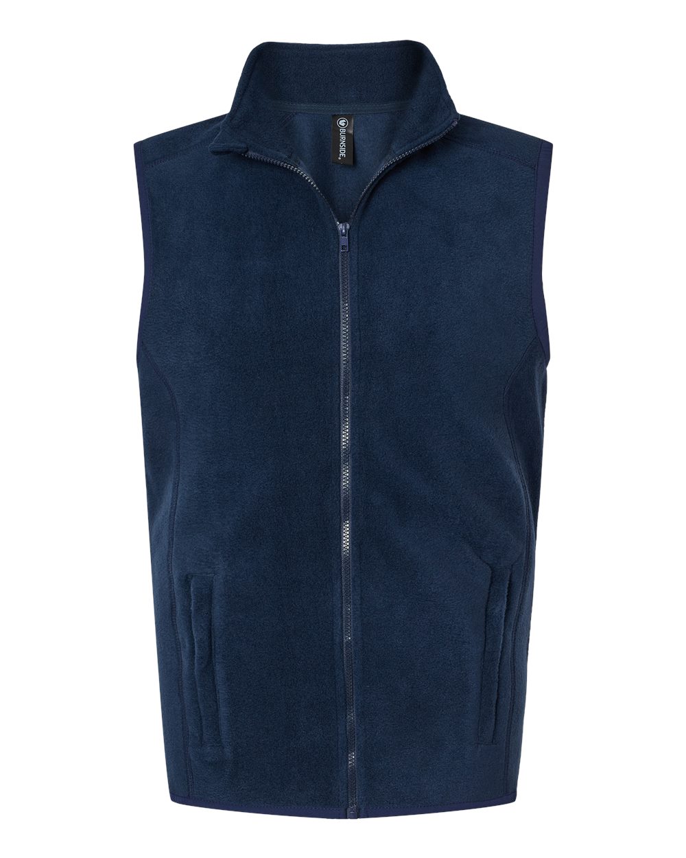 Front View of Navy Polar Fleece Vest - 3012