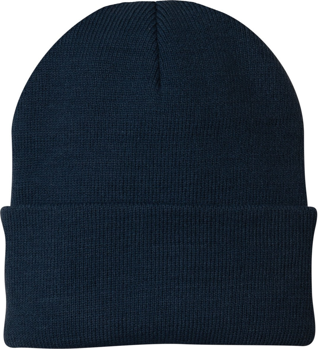 Front View of Navy Port Authority Knit Cap. CP90