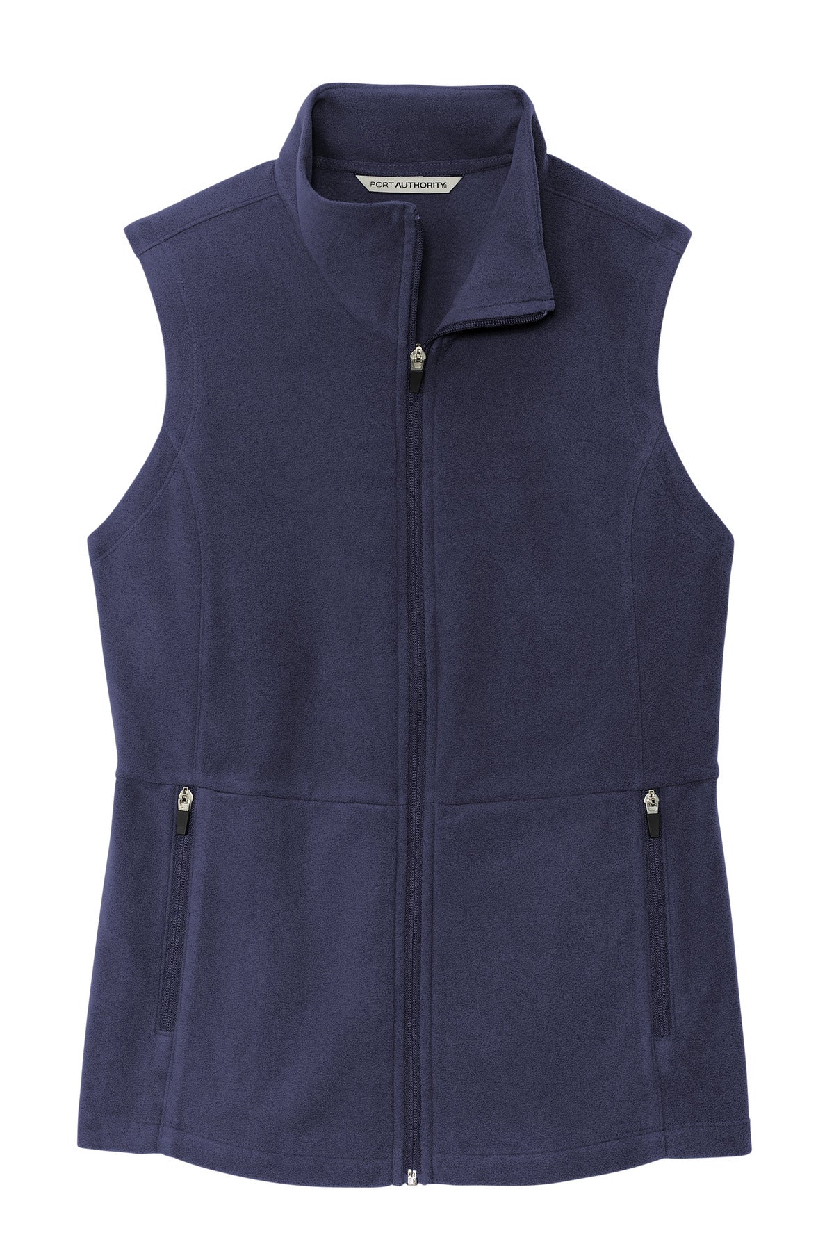 Front View of Navy Port Authority Women's Accord Microfleece Vest L152