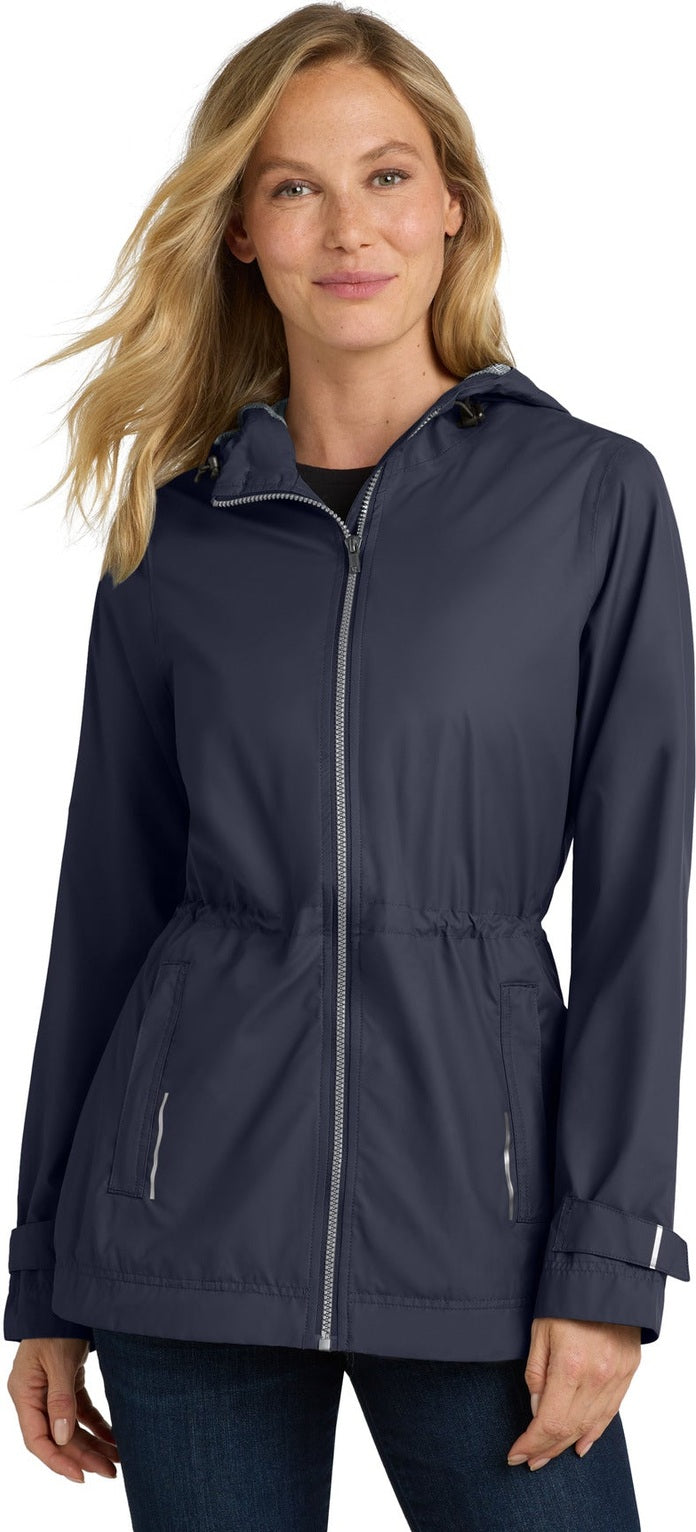Front View of Navy Port Authority Women's Northwest Slicker. L7710