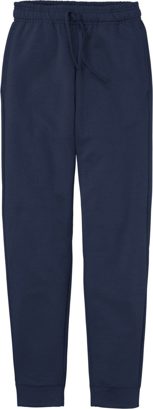 Front View of Navy Port & Co Core Fleece Jogger. PC78J