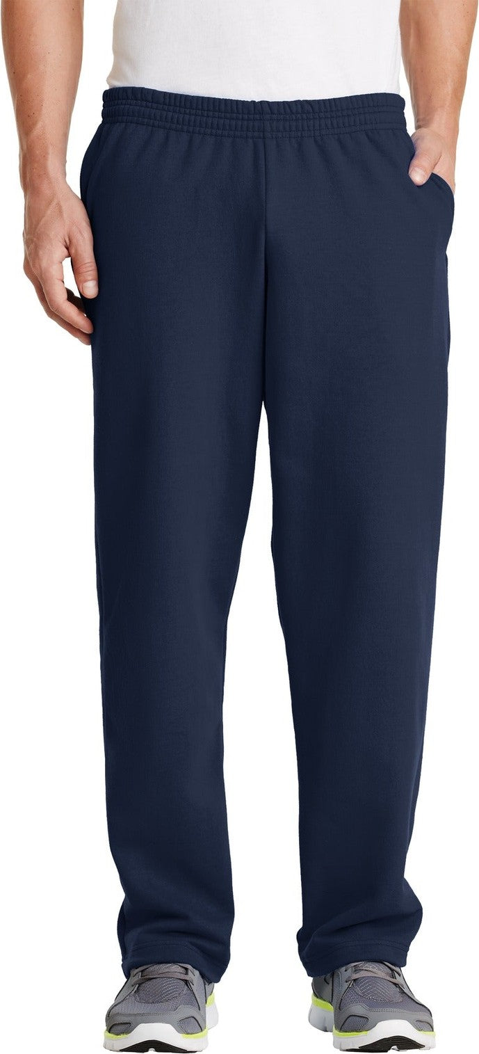 Front View of Navy Port & Co Core Fleece Sweatpant with Pockets. PC78P