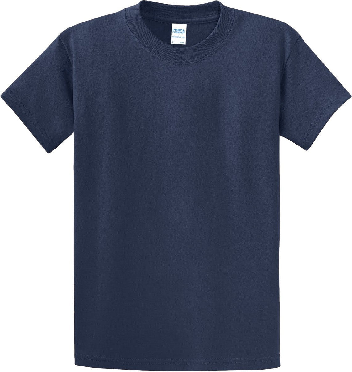 Front View of Navy Port & Co Essential Tee. PC61