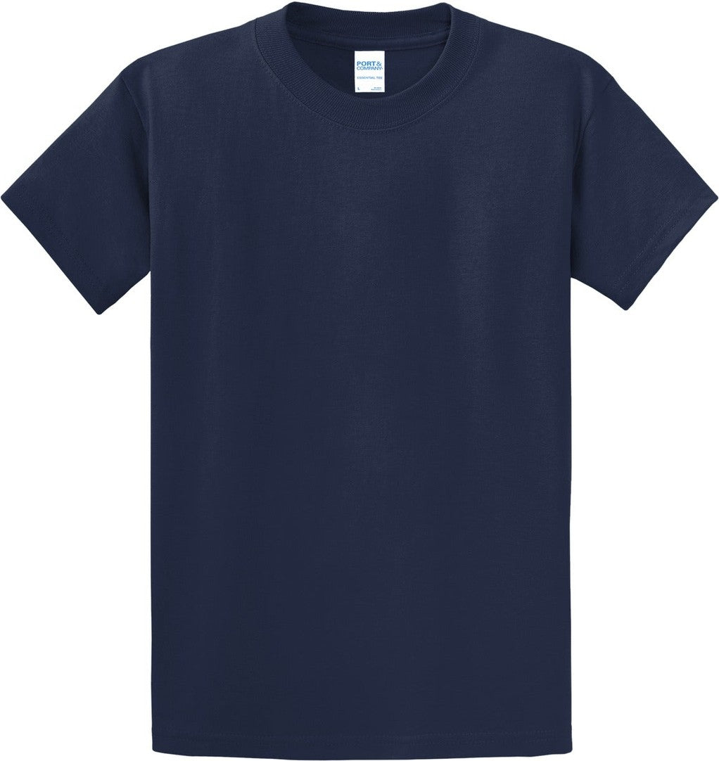 Front View of Navy Port & Co Essential Tee. PC61