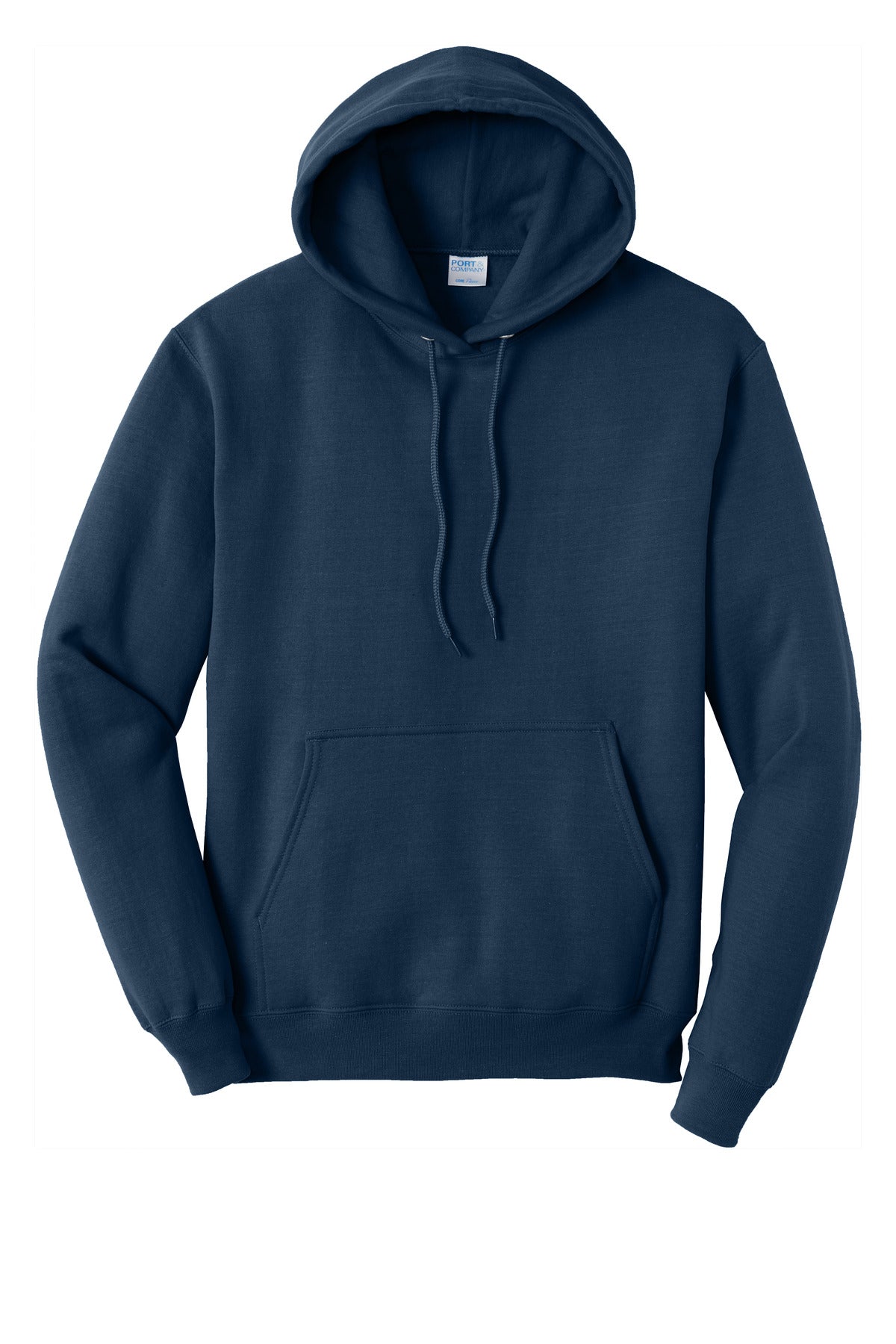 Front View of Navy Port & Co Tall Core Fleece Pullover Hooded Sweatshirt PC78HT