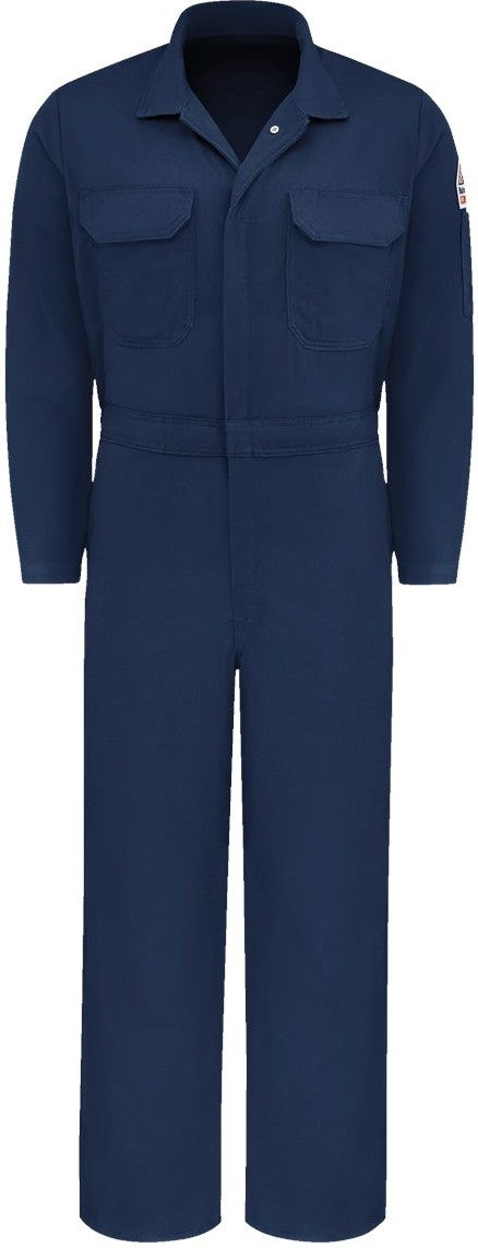 Front View of Navy Premium Coverall - EXCEL FR® ComforTouch® - 7 oz. - CLB2