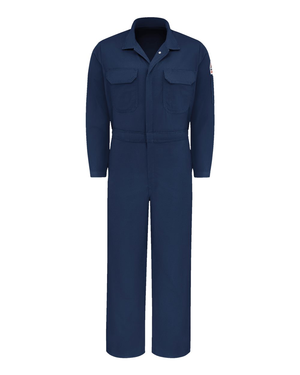 Front View of Navy Premium Coverall - EXCEL FR® ComforTouch® - 7 oz. - CLB2
