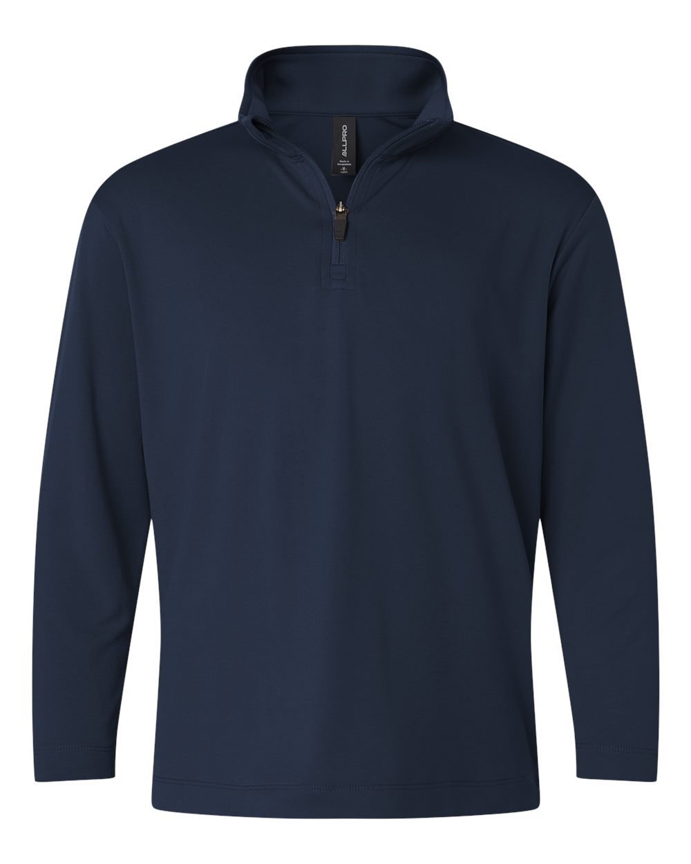 Front View of Navy Pro-Lock Youth Performance Quarter-Zip Pullover - 41870Y