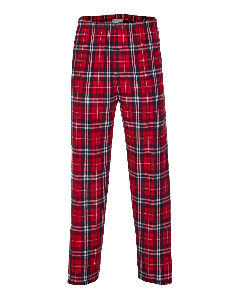 Front View of Navy/ Red Plaid Harley Flannel Pants - BM6624