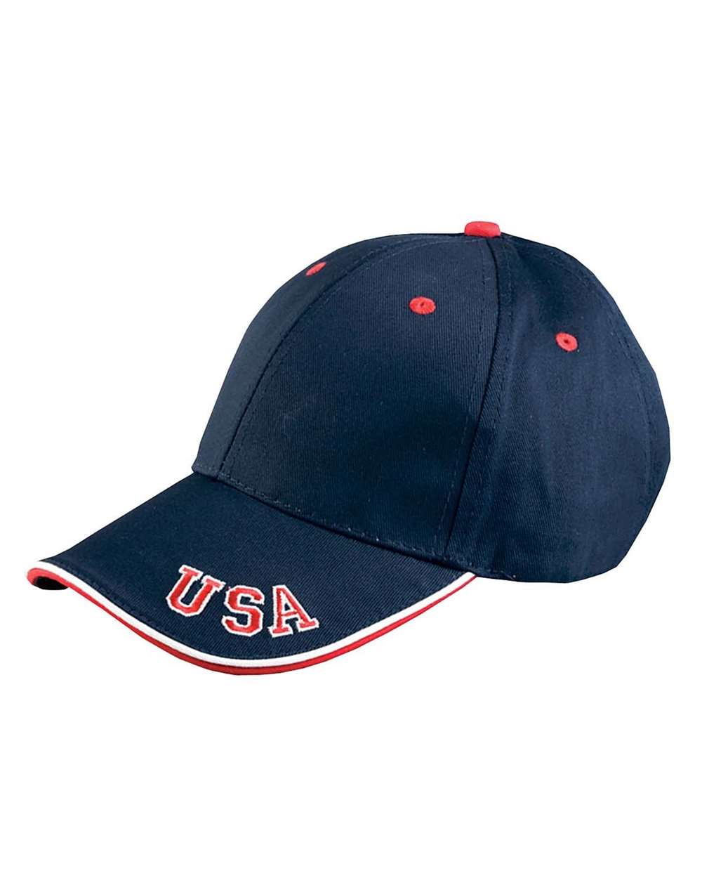 Front View of Navy/ Red/ White The National USA Cap - NT102