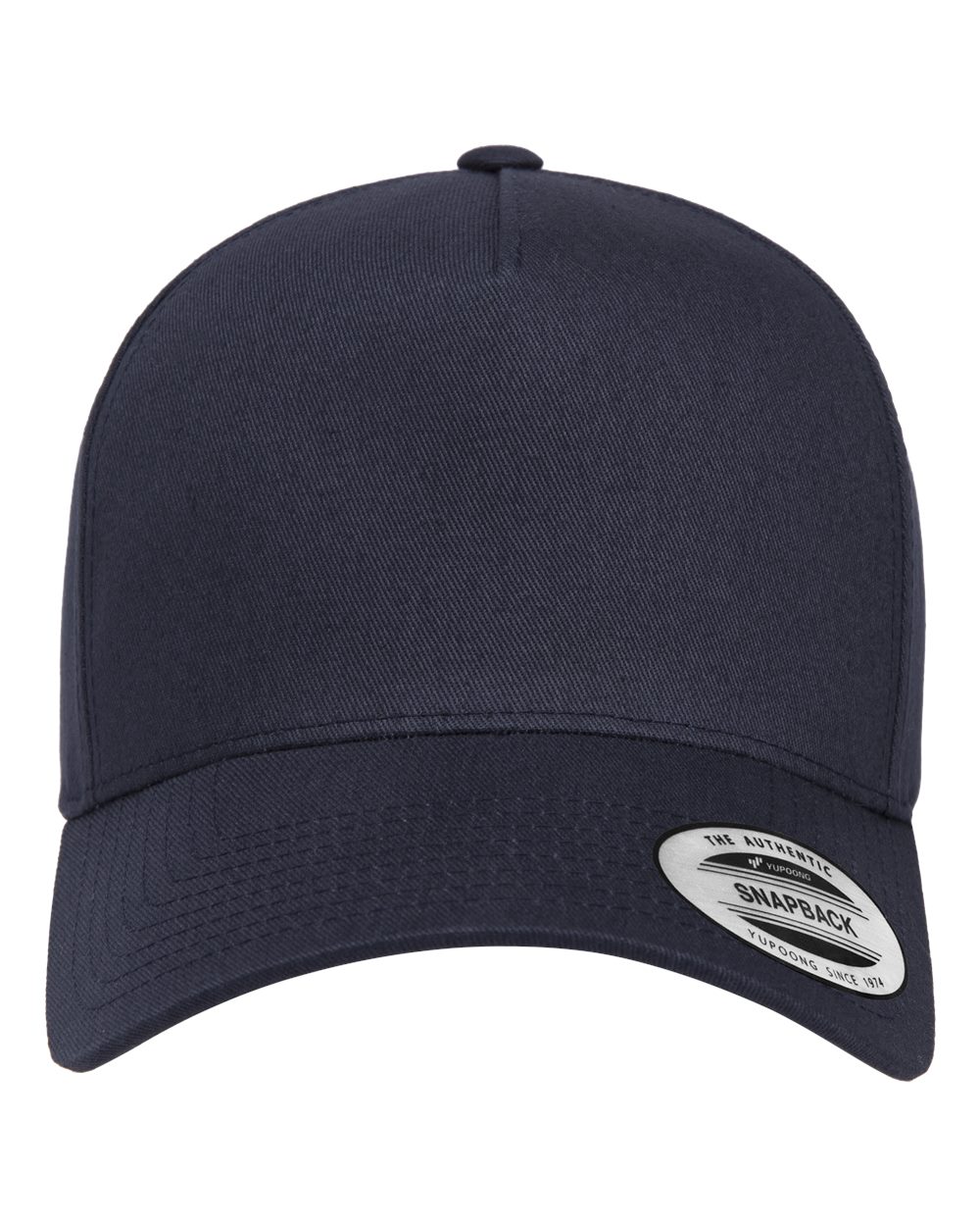 Front View of Navy Retro Cotton Blend Trucker Snapback Cap - 5079