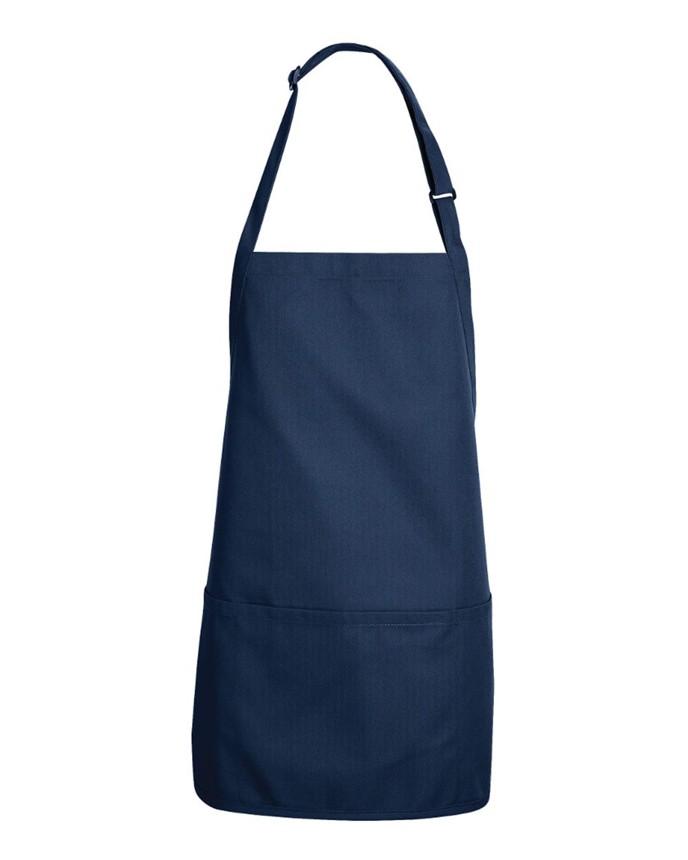 Front View of Navy Short Premium Bib Apron - TT32