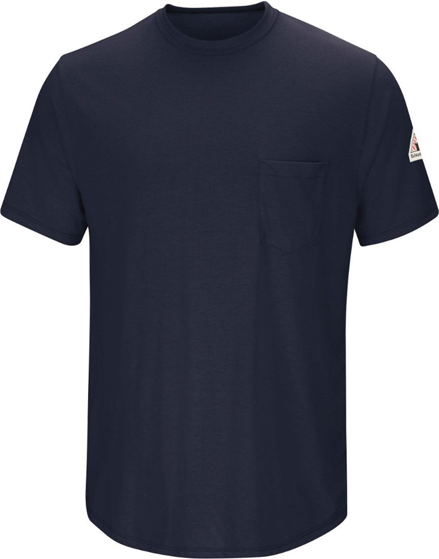 Front View of Navy Short Sleeve Lightweight T-Shirt - SMT6