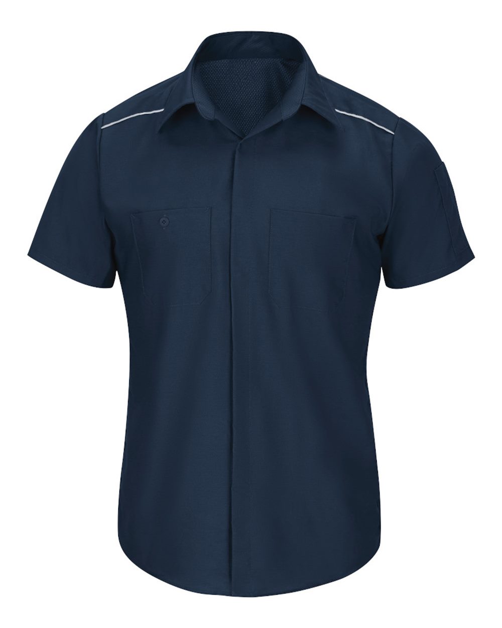 Front View of Navy Short Sleeve Pro Airflow Work Shirt - Tall Sizes - SP4AT