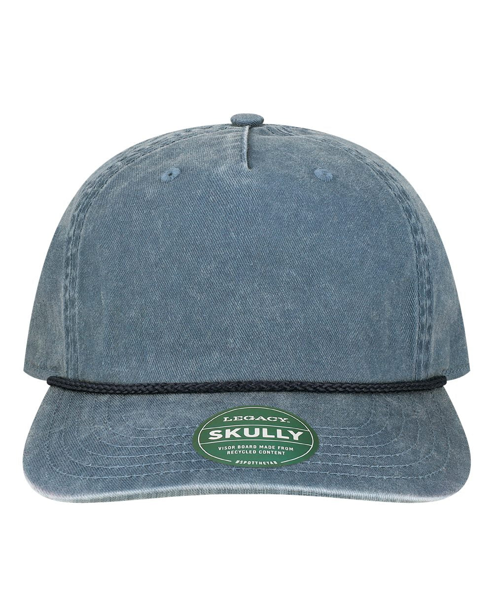 Front View of Navy Skully Cap - SKULLY