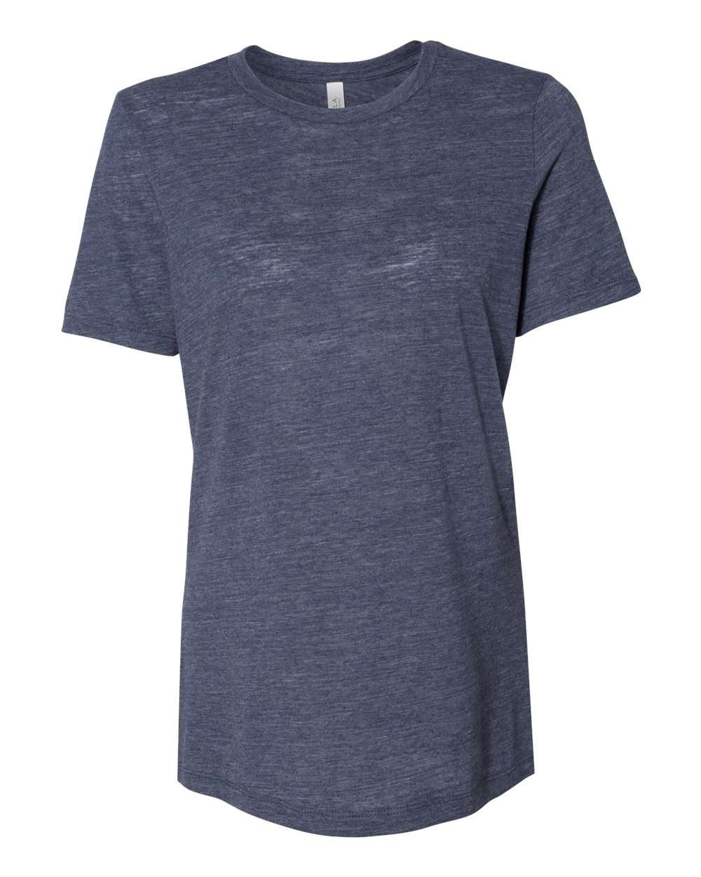 Front View of Navy Slub Women’s Relaxed Fit Vintage Slub Tee - 6416