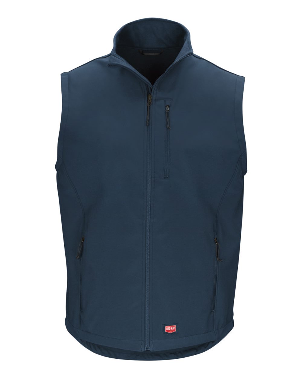Front View of Navy Soft Shell Vest - VP62