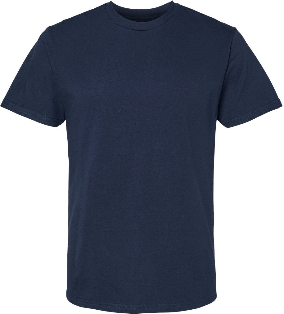 Front View of Navy Softstyle® Midweight T-Shirt - 65000