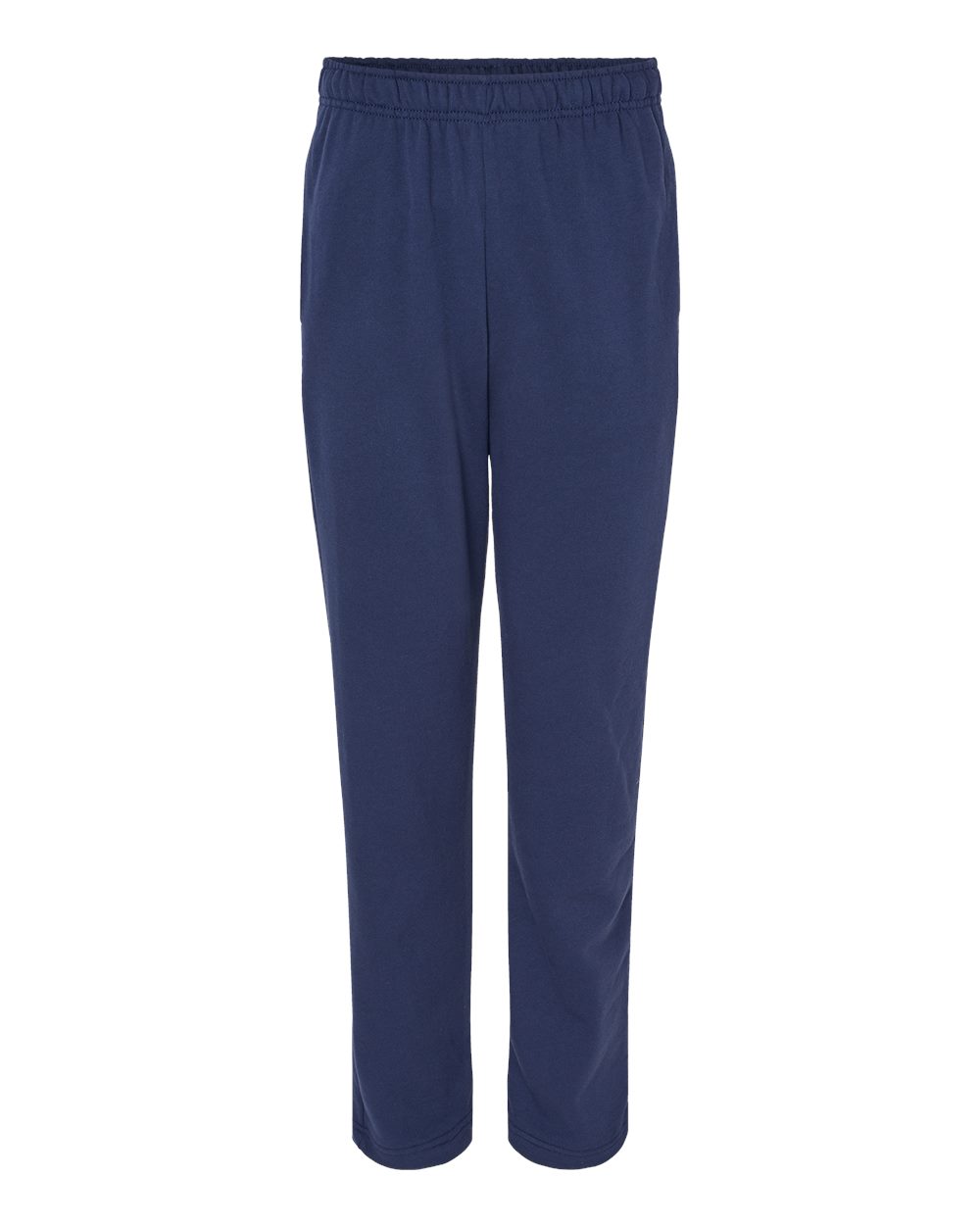 Front View of Navy Sponge Fleece Straight Leg Sweatpants - 3725