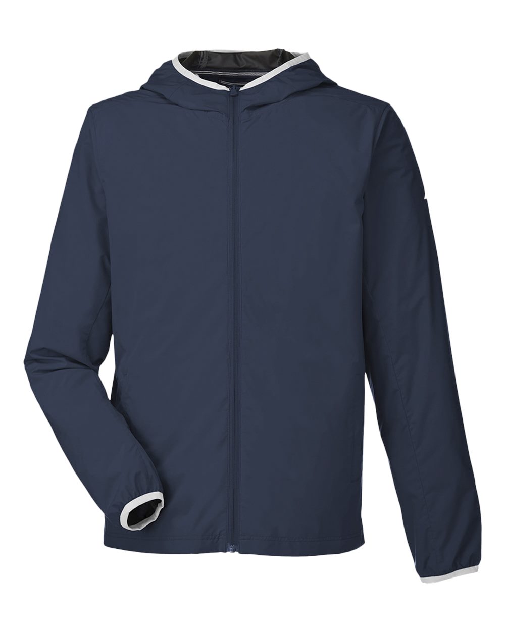 Front View of Navy Stillwater Hooded Windbreaker - N17926